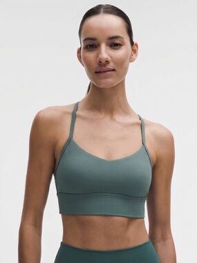 NWT Lululemon Flow Y Nulu Longline Bra, Crater Blue CRBU Size 4 - RARE COLOR ❤️